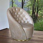 Кресло вращающееся велюровое кремовое Rotation варинант исполнения - 4 | Loft Concept в Липецке