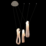 Подвесной светильник белого цвета с 3-мя изогнутыми плафонами Flow Loop варинант исполнения - 5 | Loft Concept в Липецке