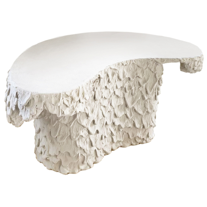 Кофейный стол природной формы Pollux White Coffee Table Молочный Кофейный стол природной формы Pollux White Coffee Table Молочный в Липецке | Loft Concept