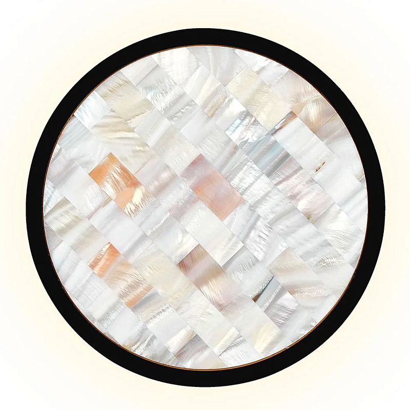 Бра в форме диска с перламутровыми прямоугольниками из морской ракушки Touch of Marine Charm Золотой Черный в Липецке | Loft Concept 