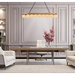 Люстра линейная прямоугольная с сферическими плафонами Phased Spheres варинант исполнения - 4 | Loft Concept в Липецке