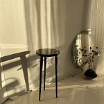 Круглый журнальный столик со столешницей из эпоксидной смолы Epoxy Resin Flowers Coffee Table варинант исполнения - 6 | Loft Concept в Липецке