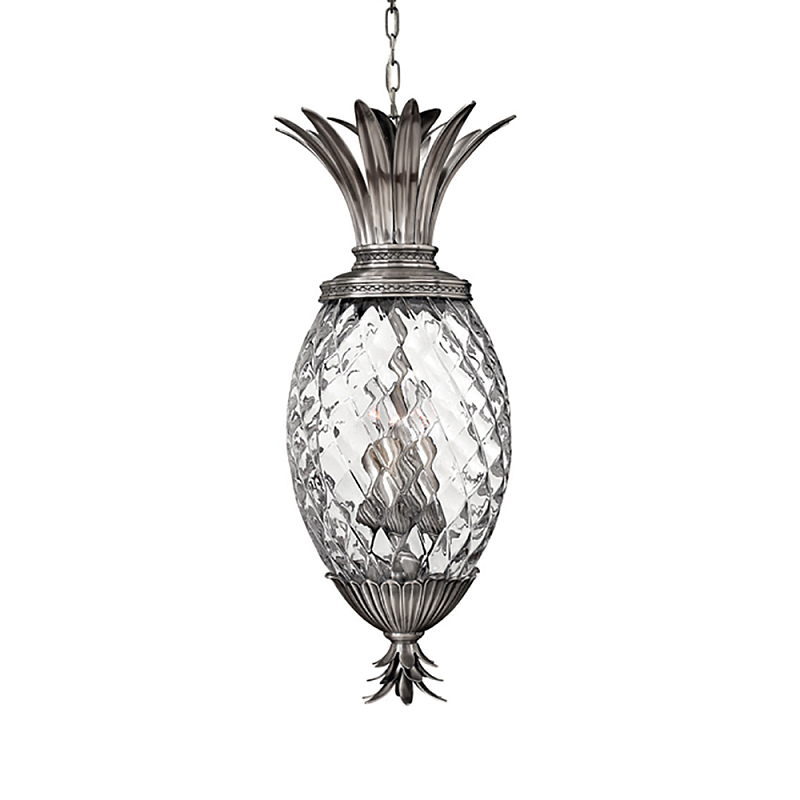  Подвесной светильник в форме ананаса с граненым стеклянным плафоном Hinkley Никель Прозрачное Стекло в Липецке | Loft Concept 