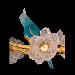 Люстра круглая на золотом каркасе с птичками и цветочным декором Miscellaneous herbs варинант исполнения - 7 | Loft Concept в Липецке