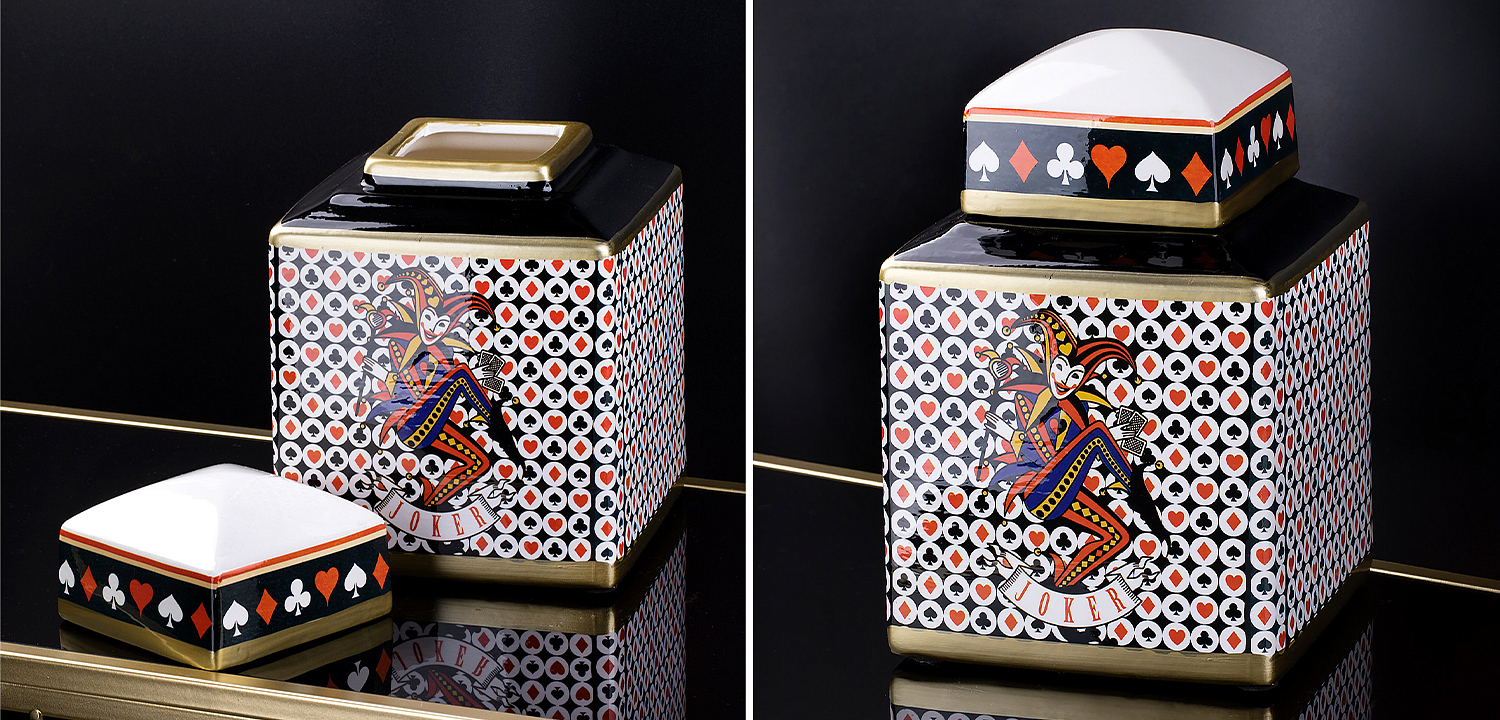 Ваза с крышкой Joker Poker Collection Vase Ваза с крышкой Joker Poker Collection Vase - Loft-Concept в Липецке