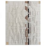 Текстильное панно ручной работы из хлопкового шнура wall panel line beige варинант исполнения - 2 | Loft Concept в Липецке