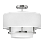 Потолочный светильник с двухслойным белым текстильным абажуром Hinkley варинант исполнения - 20 | Loft Concept в Липецке