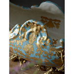 Чаша голубого цвета с оранментом и и бронзовыми фигурами леопардов Eden Garden варинант исполнения - 8 | Loft Concept в Липецке