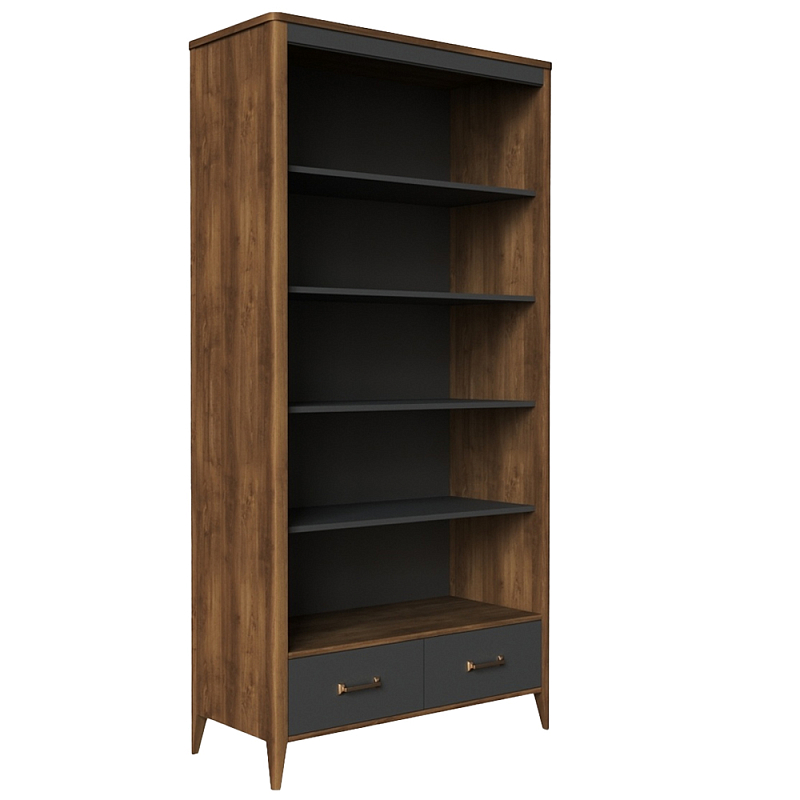Стеллаж для книг открытый из массива бука Tasteful Furniture Антрацит Стеллаж для книг открытый из массива бука Tasteful Furniture Антрацит в Липецке | Loft Concept