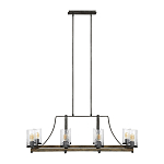 Люстра подвесная с восемью прозрачными стеклянными цилиндрическими плафонами в стиле лофт Feiss варинант исполнения - 2 | Loft Concept в Липецке