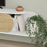 ТВ-тумба подвесная белая с полкой и откидной дверцей цвета древесины TONE TV STAND WHITE варинант исполнения - 4 | Loft Concept в Липецке