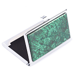 Визитница карманная металлическая с накладкой из натурального камня Малахит Stone Business Card Holders  варинант исполнения - 2 | Loft Concept в Липецке