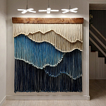 Текстильный Арт-объект на стену ручной работы из веревок Blue Mountains варинант исполнения - 2 | Loft Concept в Липецке