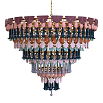 Люстра круглая с декором из разноцветных элементов в виде листьев Changing Seasons варинант исполнения - 4 | Loft Concept в Липецке