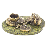 Подсвечник из бронзы и натурального камня змеевик Stone Candlestick варинант исполнения - 1 | Loft Concept в Липецке