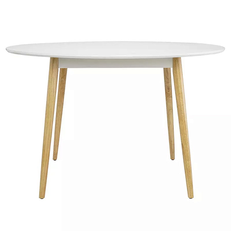 Круглый обеденный стол на 4-х ножках Round Dining Table Mateo Черный Белый Круглый обеденный стол на 4-х ножках Round Dining Table Mateo Черный Белый в Липецке | Loft Concept