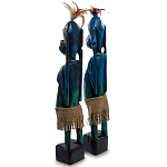 Комплект из 2-х деревянных статуэток Asmat Statuettes Dark Blue варинант исполнения - 5 | Loft Concept в Липецке