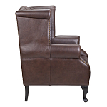 Кресло из натуральной кожи на 4-х деревянных ножках из массива бука Thomas Armchair brown варинант исполнения - 2 | Loft Concept в Липецке