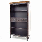 Стеллаж книжный из массива березы черного цвета с состаренным эффектом Vintage варинант исполнения - 2 | Loft Concept в Липецке