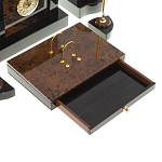 Настольный письменный набор с часами из природного камня обсидиана Royal Stone варинант исполнения - 4 | Loft Concept в Липецке