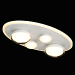 Потолочный светильник овальной формы белого цвета с 4-мя лампами Lunar Pebbles варинант исполнения - 3 | Loft Concept в Липецке