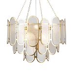 Люстра с многослойным эффектом из овальных элементов из непрозрачного стекла Conformation варинант исполнения - 1 | Loft Concept в Липецке