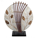 Настольная лампа из перламутра и дерева на подставке Indonesian Petal варинант исполнения - 1 | Loft Concept в Липецке