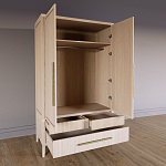 Шкаф платяной Primo с выдвижными ящиками шпон Черный дуб варинант исполнения - 4 | Loft Concept в Липецке