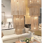 Люстра круглая трехъярусная из бахромы Milk Gradient Braided Fringe варинант исполнения - 4 | Loft Concept в Липецке