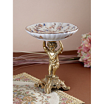 Чаша с цветочным орнаментом на ножке в виде бронзового ангела Eden Garden варинант исполнения - 5 | Loft Concept в Липецке