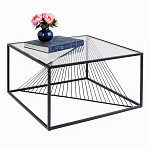 Журнальный стол черный с столешницей из прозрачного закаленного стекла Dynamics варинант исполнения - 2 | Loft Concept в Липецке