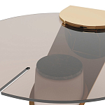 Дизайнерский журнальный стол с круглой столешницей из бронзированного стекла Honor Side Table варинант исполнения - 1 | Loft Concept в Липецке