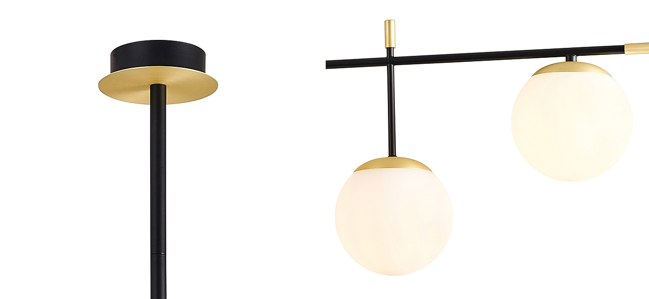 Люстра Черная с Золотом Spike Balls Hanging 9 Lamp Люстра Черная с Золотом Spike Balls Hanging 9 Lamp - Loft-Concept в Липецке