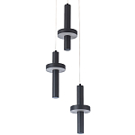 Каскадный светильник с 3-мя плафонами Flos Black Metal Acrylic Trio Hanging Lamp варинант исполнения - 2 | Loft Concept в Липецке