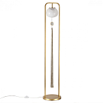 Торшер с шарообразным плафоном из белого стекла с подвеской из камня и длинной кисточкой Agatelle варинант исполнения - 1 | Loft Concept в Липецке