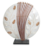 Настольная лампа из перламутра и дерева на подставке Indonesian Petal варинант исполнения - 2 | Loft Concept в Липецке