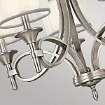 Люстра с белыми тканевыми абажурами в прозрачных стеклянных цилиндрах Kichler варинант исполнения - 8 | Loft Concept в Липецке