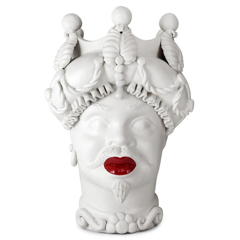 Ваза Vase Moro Man Baroque Matt Lipstick Белый Красный в Липецке | Loft Concept 