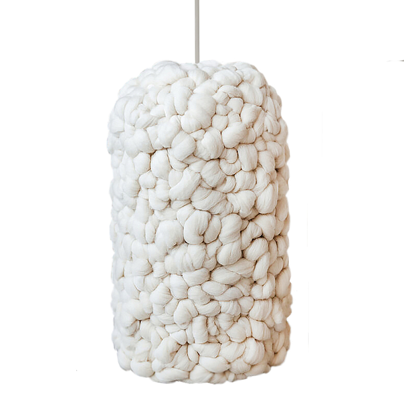 Вязаный Светильник Wool Knitted Lamp Elongated Shape Бежевый Вязаный Светильник Wool Knitted Lamp Elongated Shape Бежевый в Липецке | Loft Concept