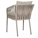 Стул серо-бежевый с декоративным плетением на спинке и подлокотниках Chair Weave варинант исполнения - 5 | Loft Concept в Липецке