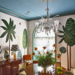 Обои с вышивкой ручной работы Mughal Trees Original colourway on linen варинант исполнения - 6 | Loft Concept в Липецке