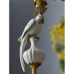 Подсвечник белый Попугай из фарфора с бронзовыми элементами Eden Garden варинант исполнения - 6 | Loft Concept в Липецке