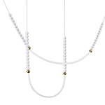 Подвесной светильник с 3-мя изогнутыми плафонами и белыми декоративными шариками PEARLS Suspension варинант исполнения - 1 | Loft Concept в Липецке