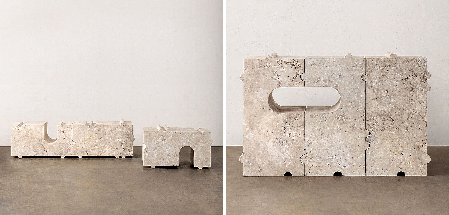 Модульная каменная скамья Hume Modular Stone Bench дизайн Kelly Wearstler Модульная каменная скамья Hume Modular Stone Bench дизайн Kelly Wearstler - Loft-Concept в Липецке