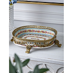 Чаша с цветочным орнаментом на бронзовых ножках Eden Garden варинант исполнения - 3 | Loft Concept в Липецке