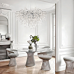 Люстра подвесная с прозрачными стеклянными подвесками в форме капель Диаметр 80 см Droplet Chandelier варинант исполнения - 11 | Loft Concept в Липецке