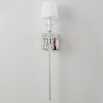 Бра с белым текстильным абажуром и хрустальными подвесками с декоративной кисточкой Lustre Reverie варинант исполнения - 7 | Loft Concept в Липецке