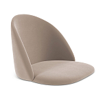 Барный стул со спинкой и металлической подставкой на 4-х деревянных ножках Бежевый Велюр Vendramin Chair варинант исполнения - 2 | Loft Concept в Липецке