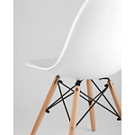 Пластиковый стул на ножках из массива бука Eames White  варинант исполнения - 3 | Loft Concept в Липецке