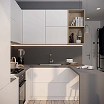 Кухонный гарнитур белый акриловый фасад Eveline White Kitchen Set варинант исполнения - 2 | Loft Concept в Липецке